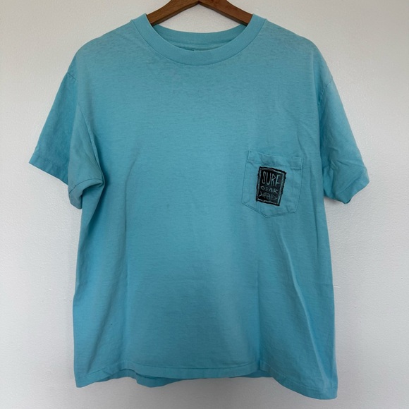 Vintage 90s Surf Gear T-Shirt Mens Medium Single Stitch Fish Nature Surfing Tee - Picture 2 of 13